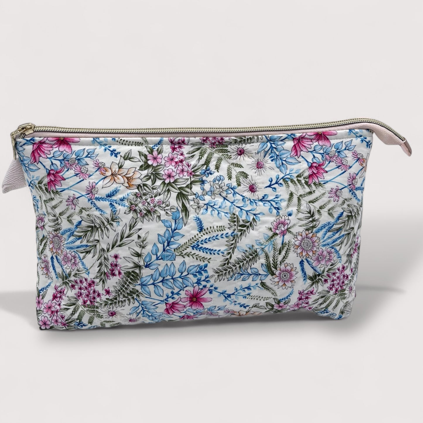 Light Forest Quilted Cotton Wash Bag - Toiletry Pouch