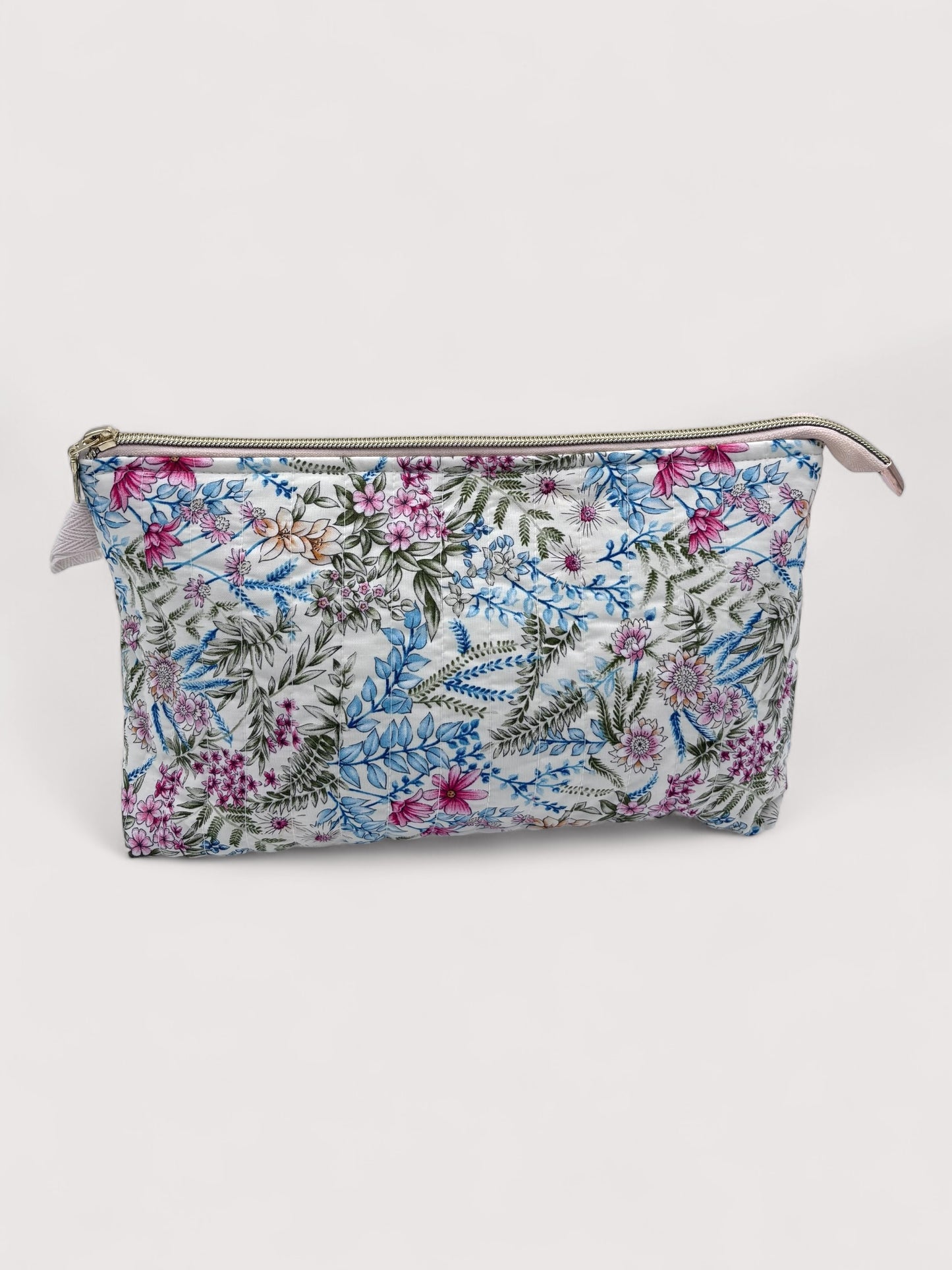 Light Forest Quilted Cotton Wash Bag - Toiletry Pouch