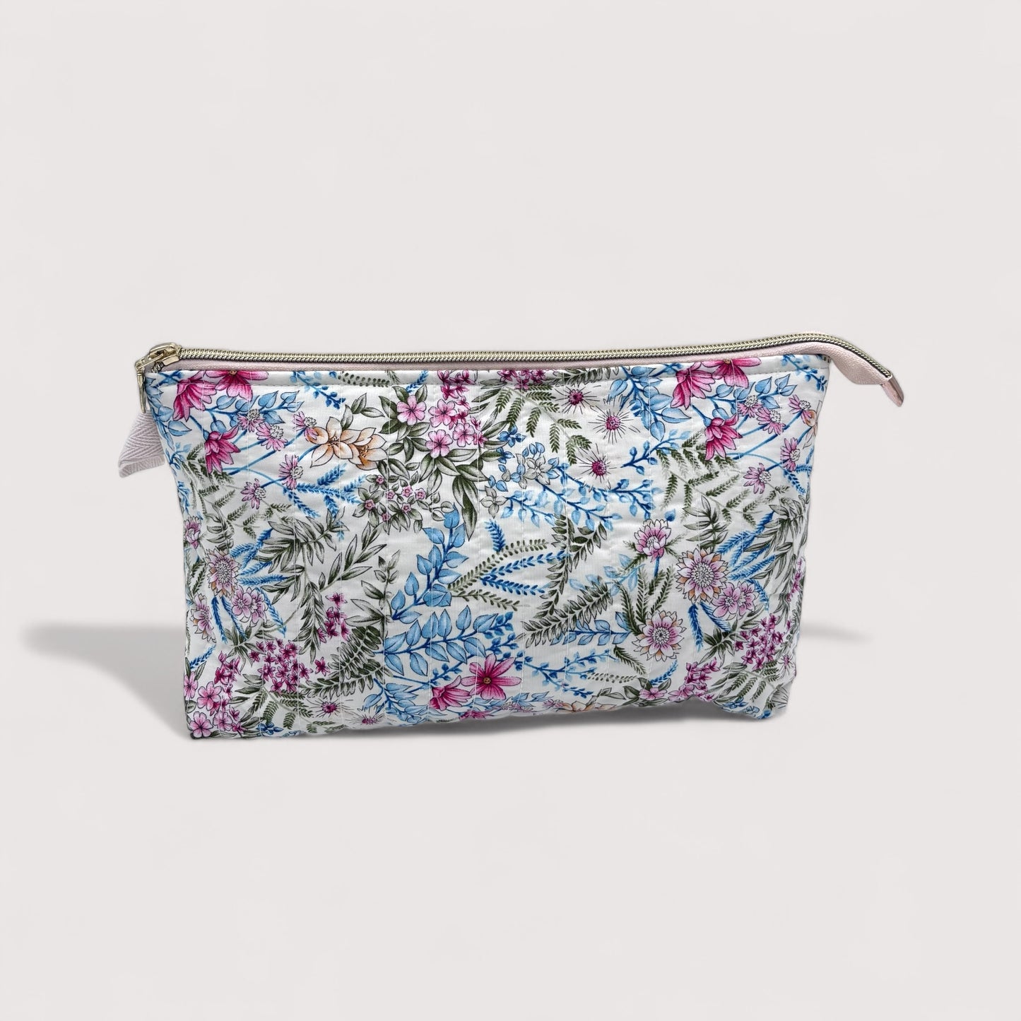 Light Forest Quilted Cotton Wash Bag - Toiletry Pouch
