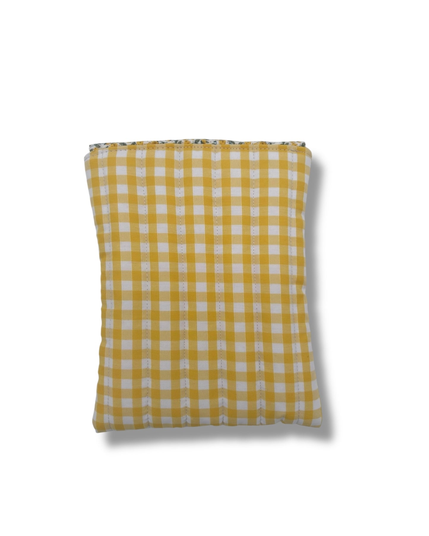 Cute buttercup Gingham Quilted Cotton Kindle Sleeve - Padded E-Reader Case