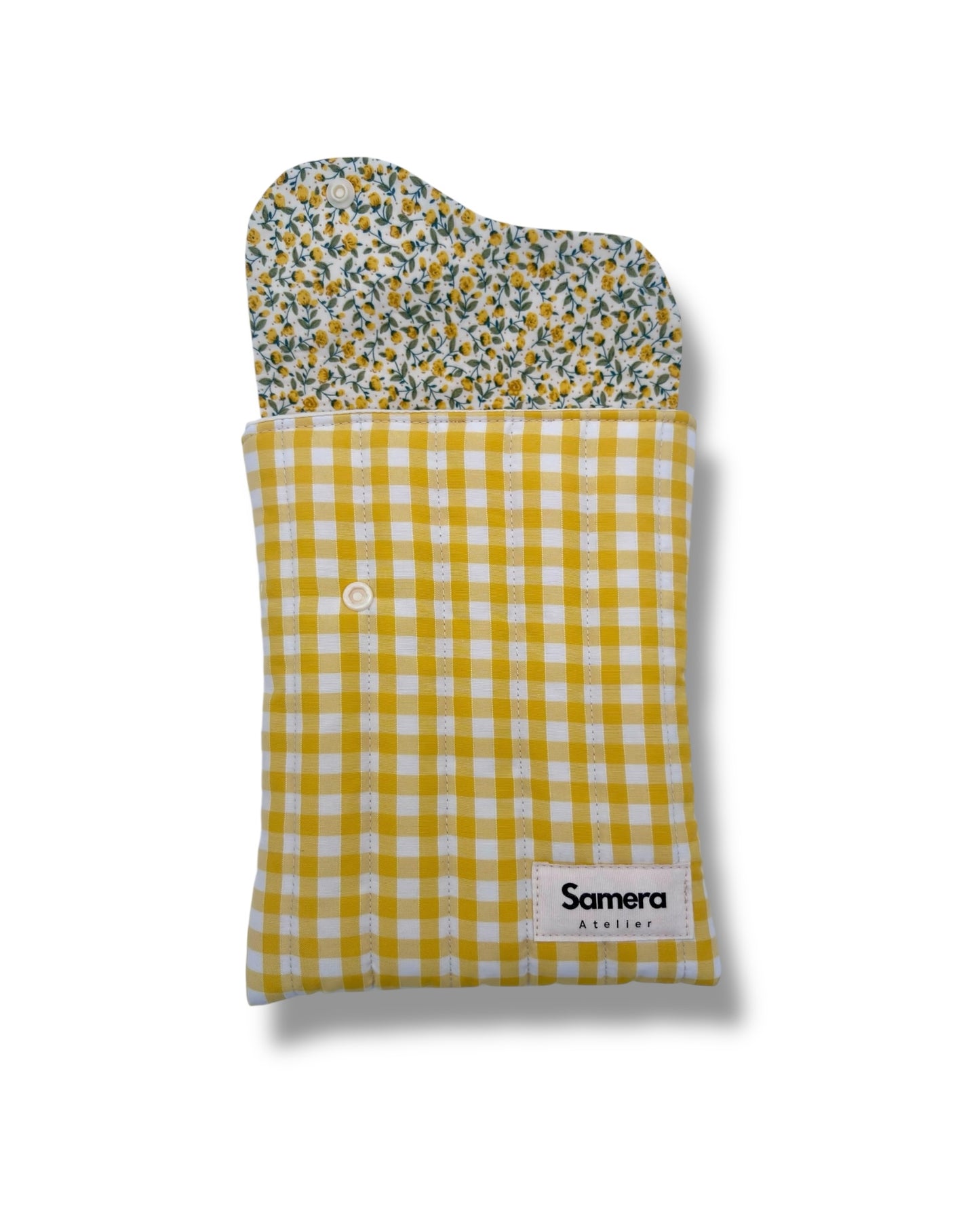 Cute buttercup Gingham Quilted Cotton Kindle Sleeve - Padded E-Reader Case