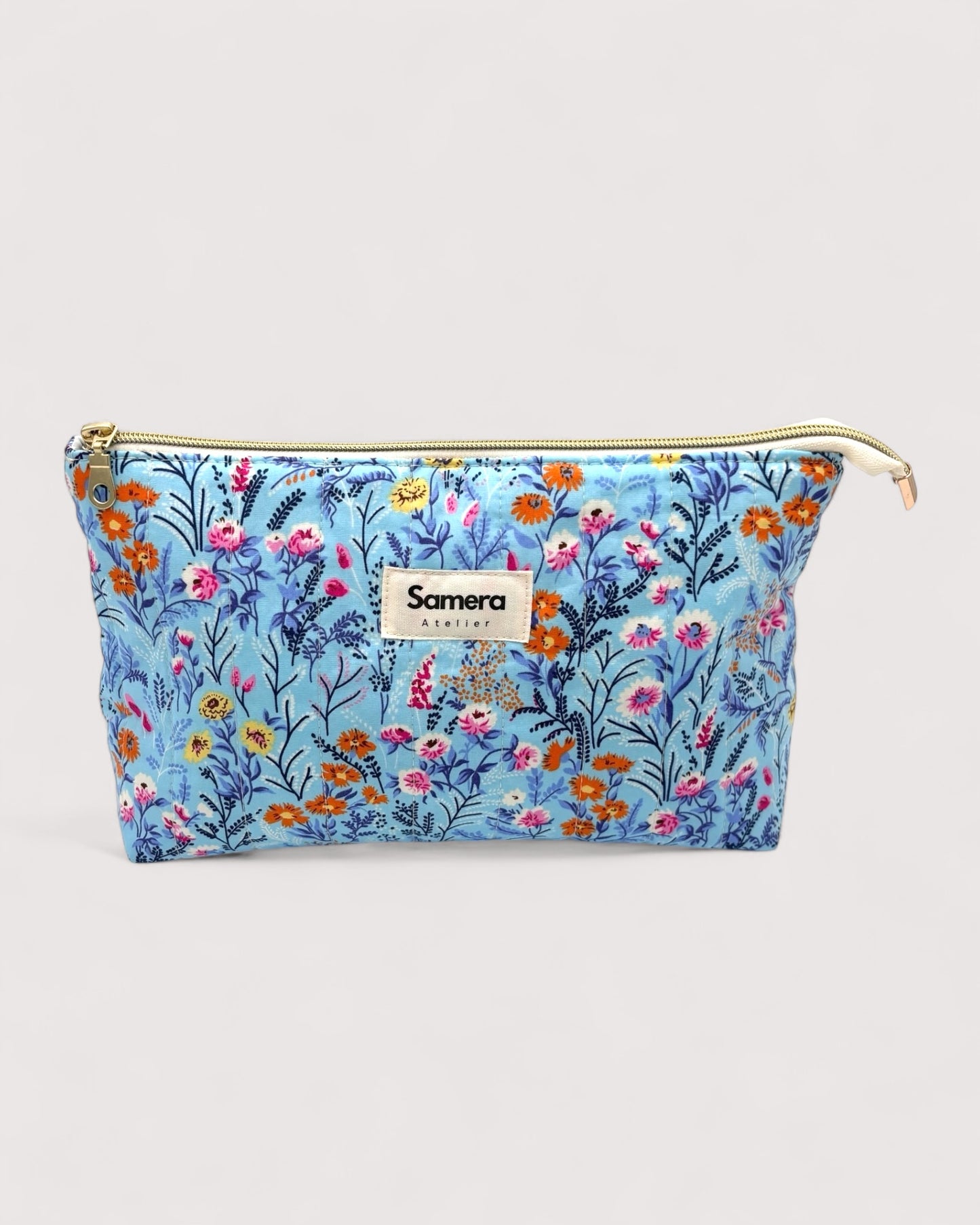 Sky Floral Cotton Wash Bag - Toiletry Pouch