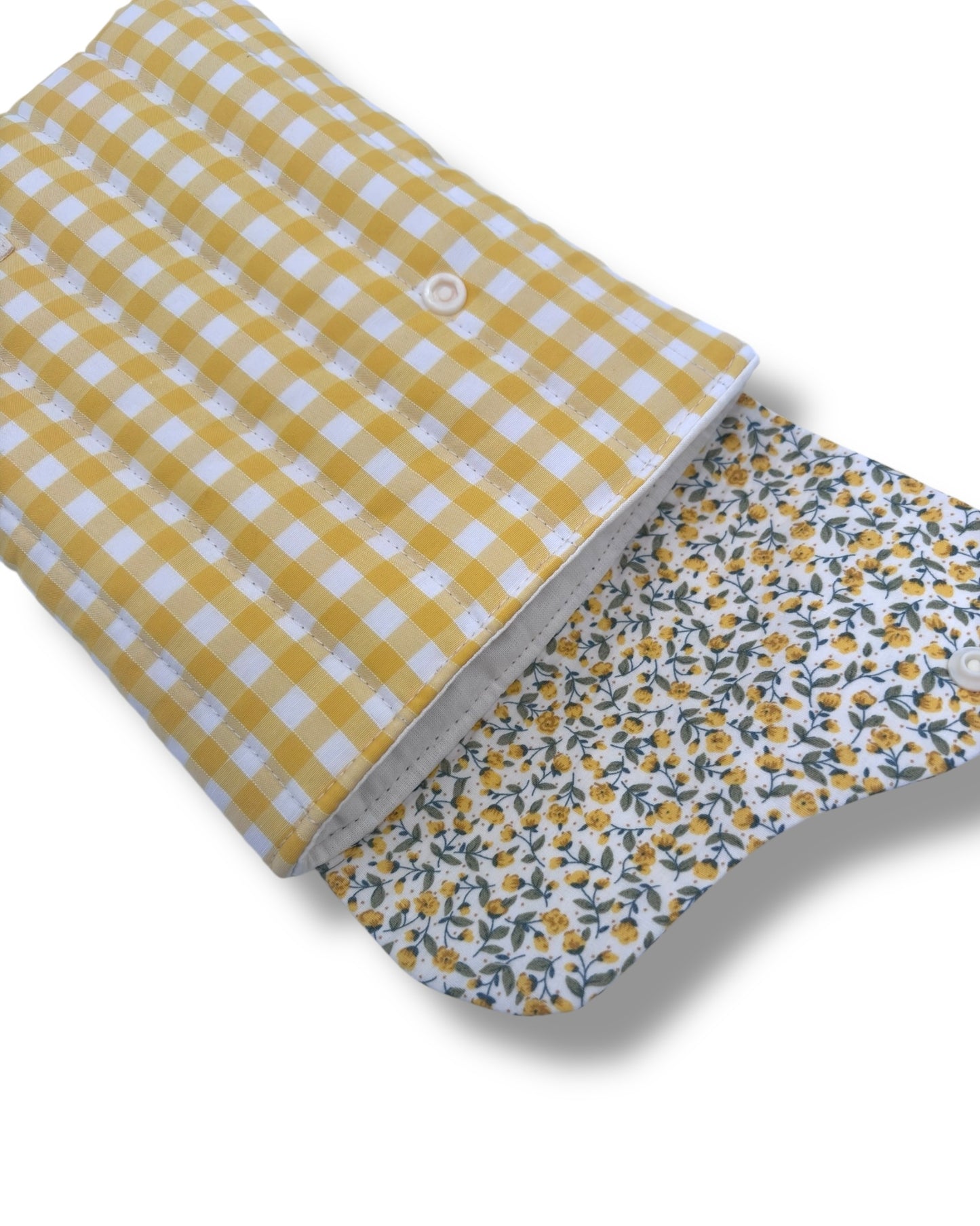 Cute buttercup Gingham Quilted Cotton Kindle Sleeve - Padded E-Reader Case