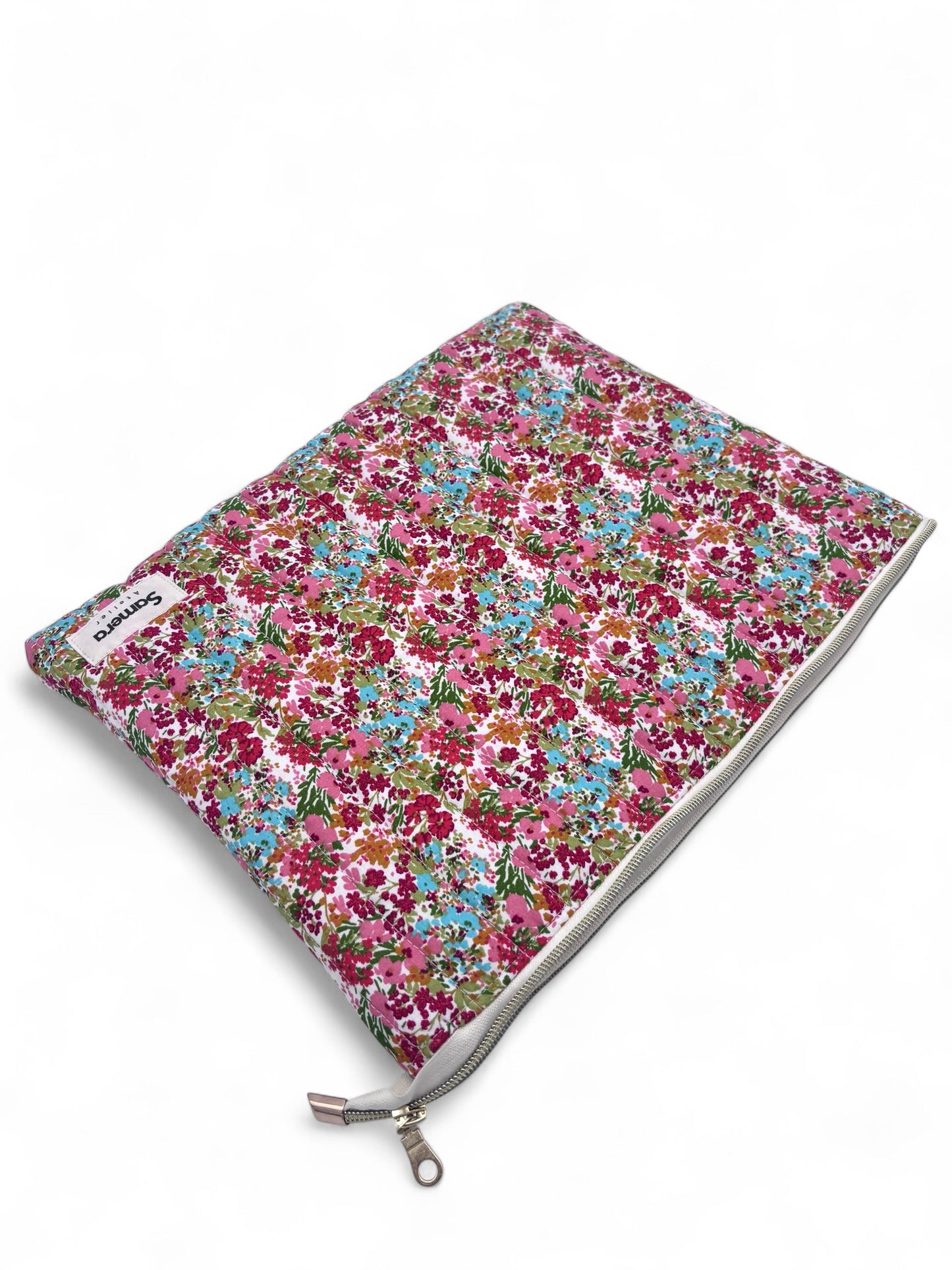Ruby floral Quilted Laptop Sleeve - Padded Case (14 to 17 inch)