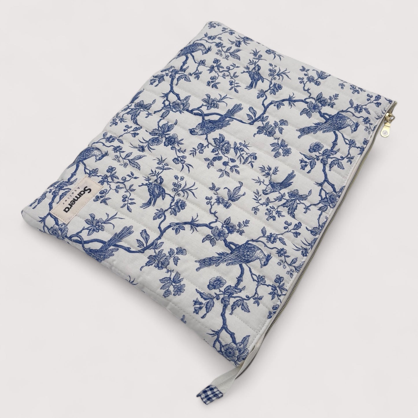 Blue Bird Quilted Laptop Sleeve - Padded Case (14 to 17 inch)