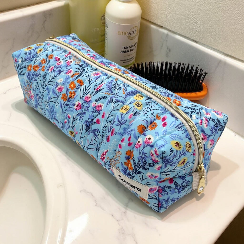 Sky Floral quilted Hairtool Bag