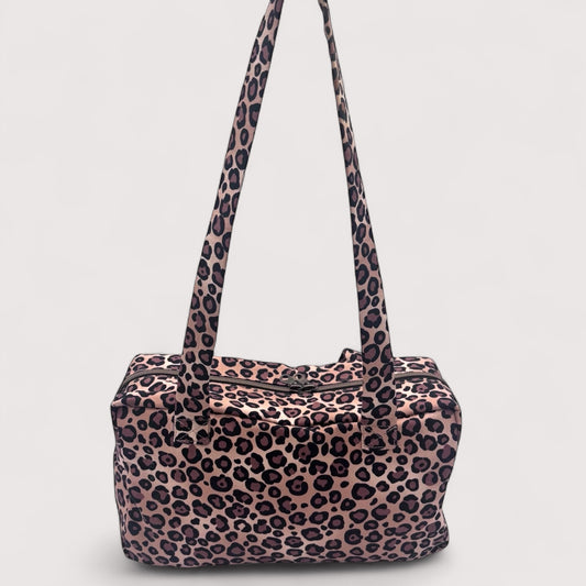 Leapoard Print Bowler Bag - 100% Cotton