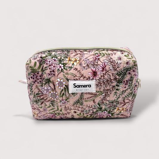 Forest Quilted Cotton Cosmetic Bag -  Carry all