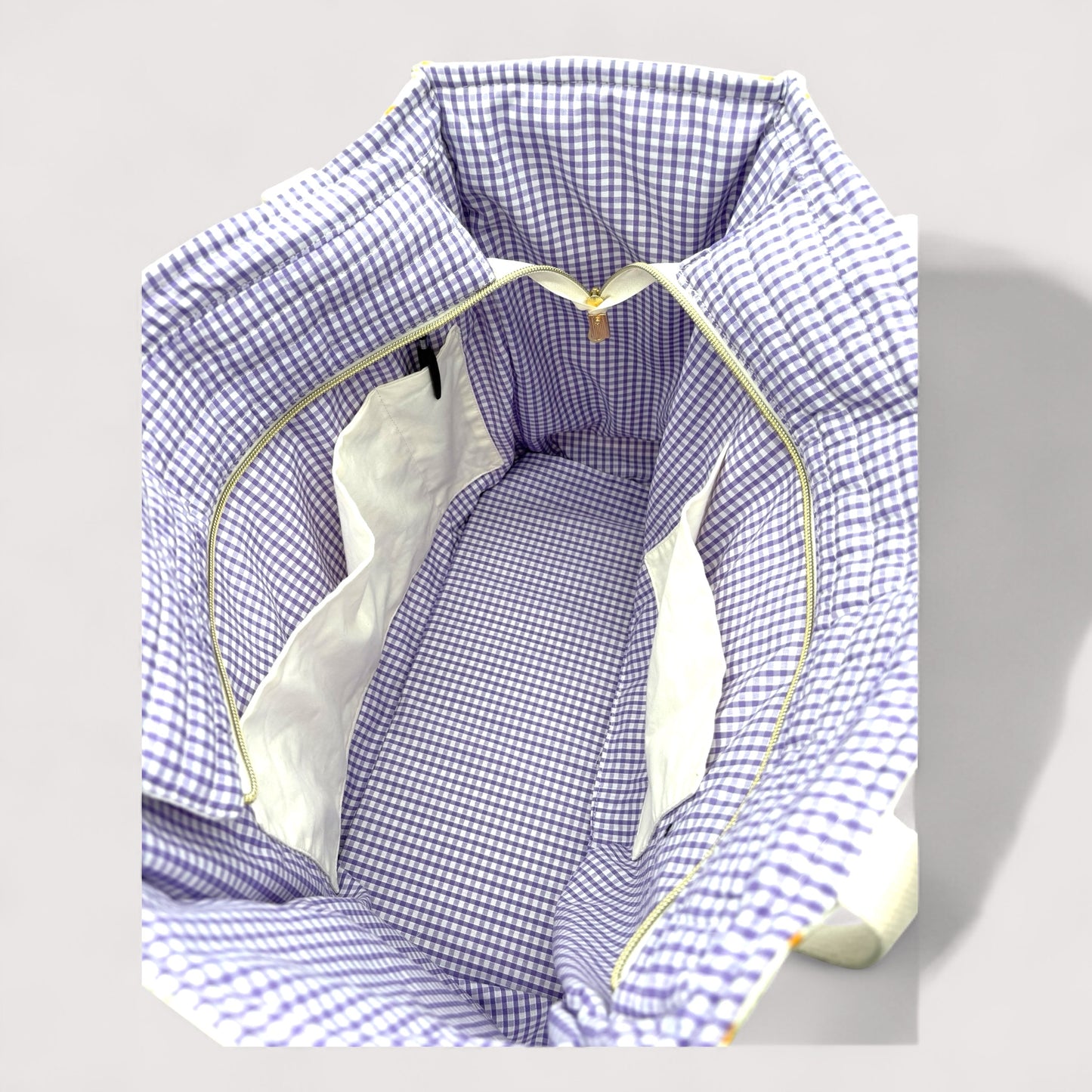 Quilted Large Tote Bag - Lilac Floral