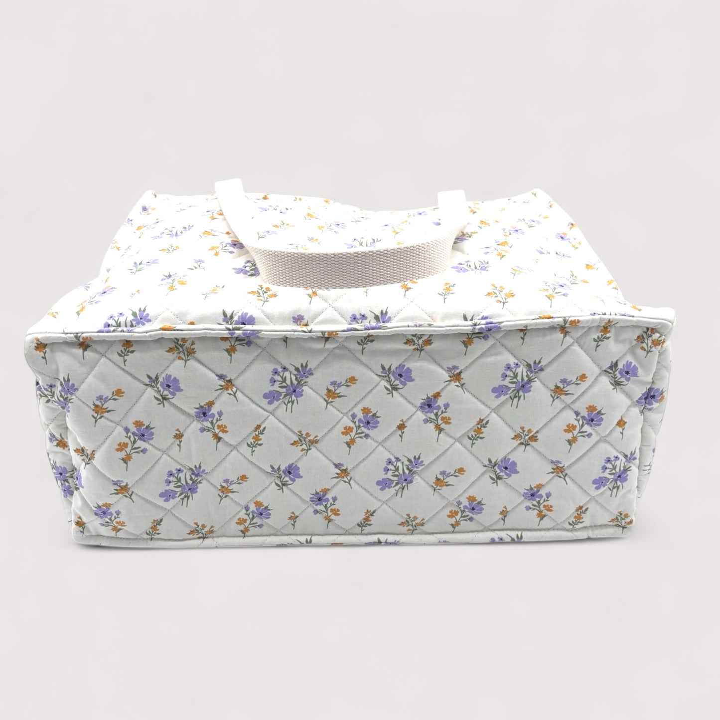 Quilted Large Tote Bag - Lilac Floral