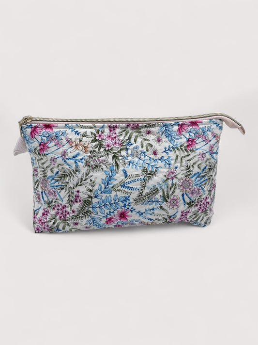 Light Forest Quilted Cotton Wash Bag - Toiletry Pouch