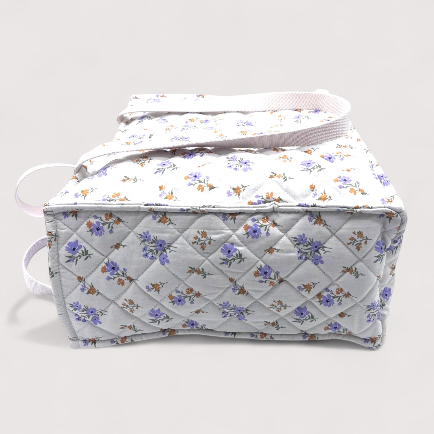Quilted Large Tote Bag - Lilac Floral