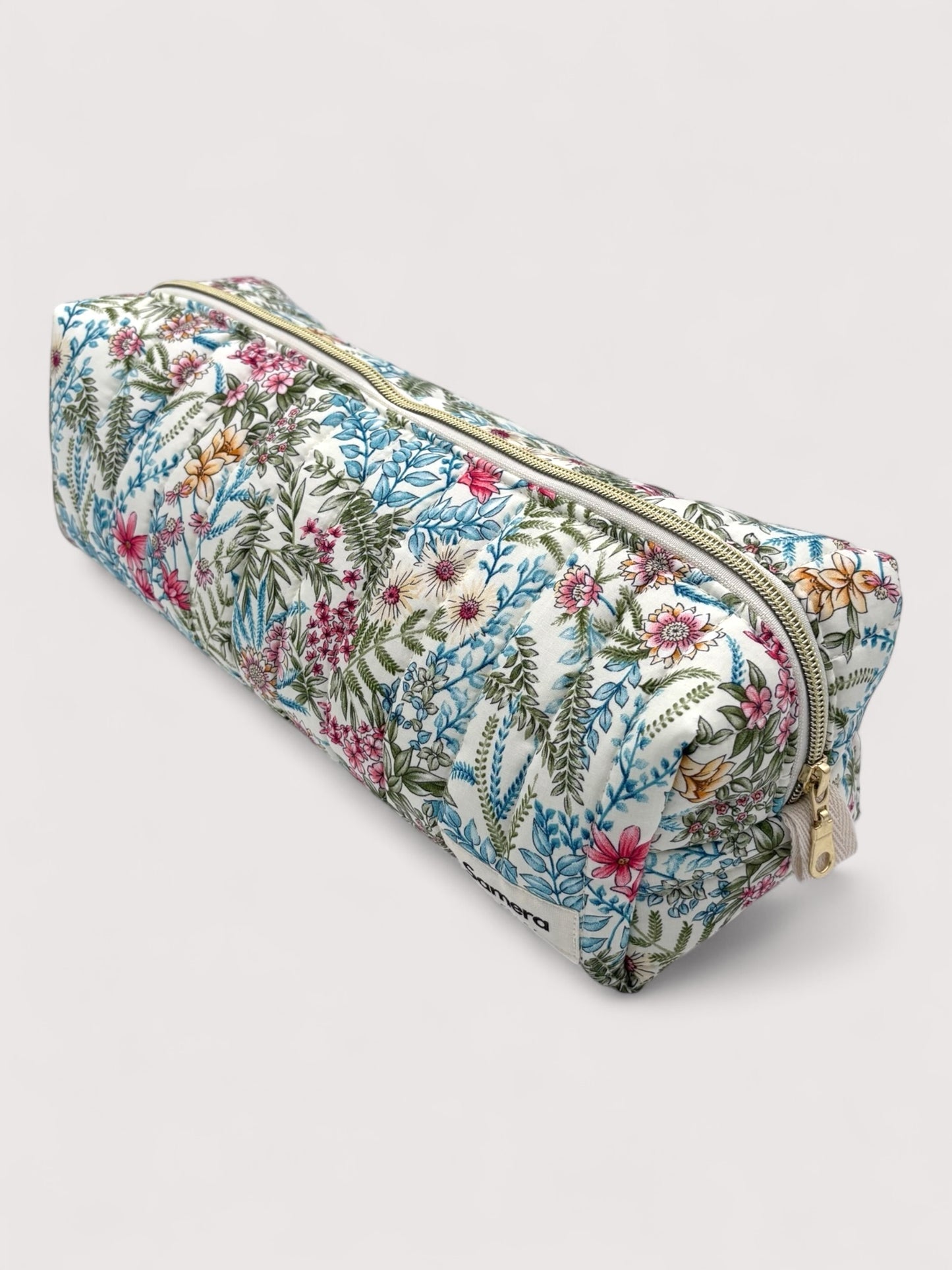 White Floral quilted Hairtool Bag