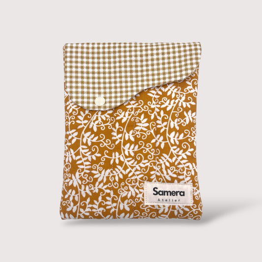 Cute mustard Quilted Cotton Kindle Sleeve - Padded E-Reader Case