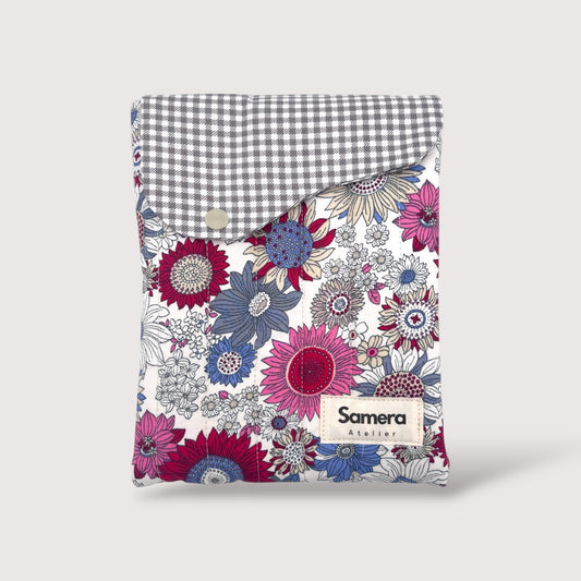 Cute multi floral Quilted Cotton Kindle Sleeve - Padded E-Reader Case