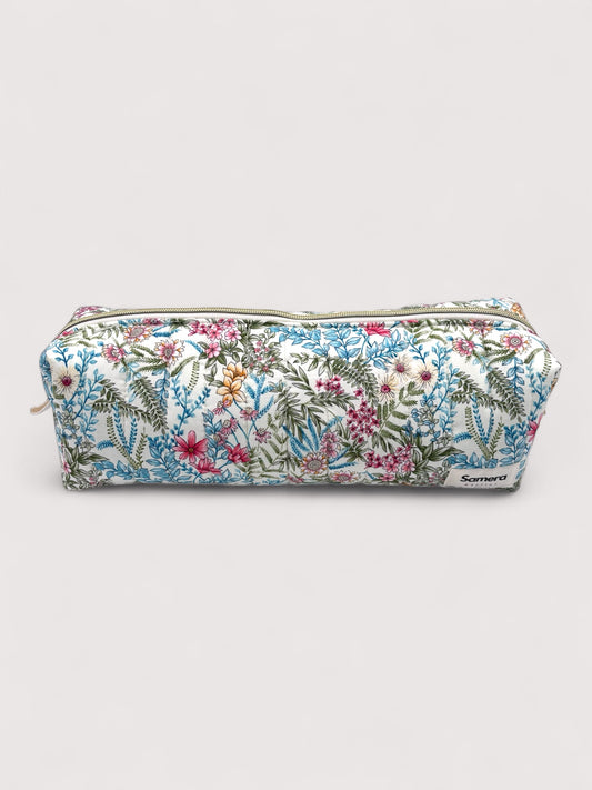 White Floral quilted Hairtool Bag