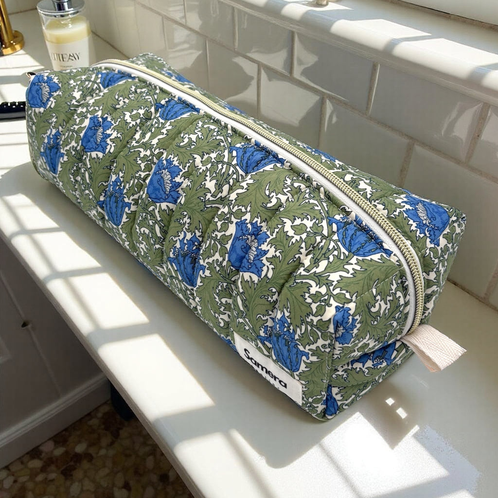 Green Garden quilted Hairtool Bag