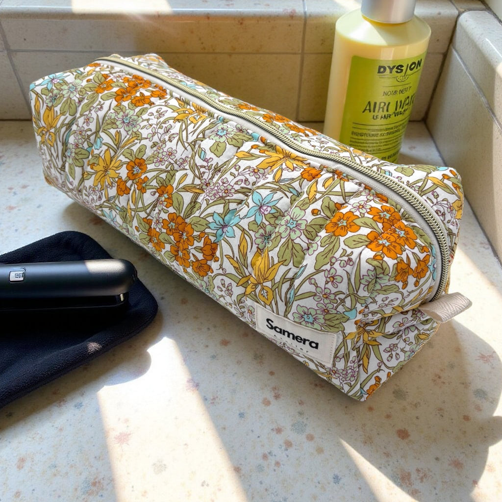 Floral Sun quilted Hairtool Bag